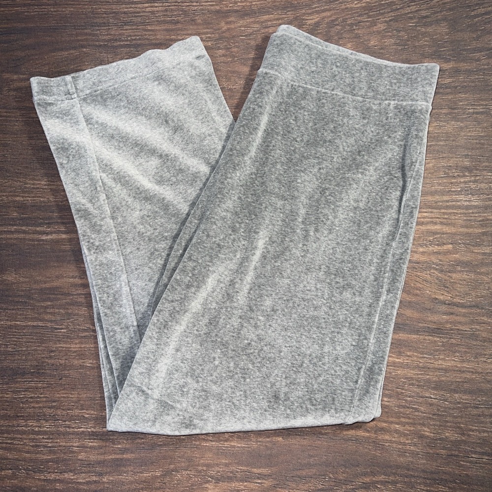 J Jill Pure Jill Womens Pull On Velvet Velour Gray Pants Size Medium Lounge
